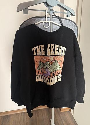 Чорний світшот з принтом primark