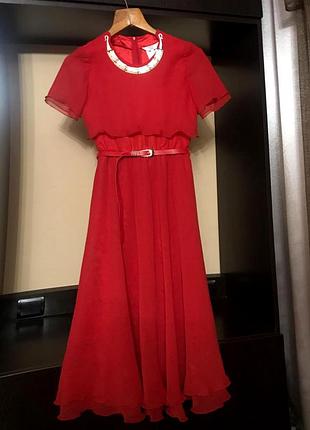 Алое шифоновое платье joanna  hope