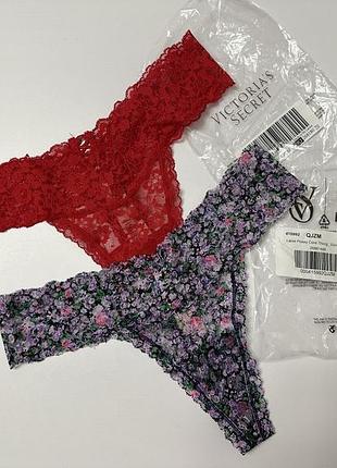 Набір трусів трусиків стрінг мереживних victorias secret м m оригінал