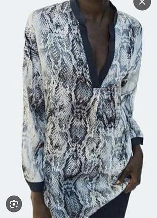 Блуза сатиновая свободного кроя "zara"