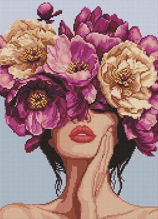 Алмазная мозаика на деревянном подрамнике цветочная мелодия с голограммными стразами amo7992