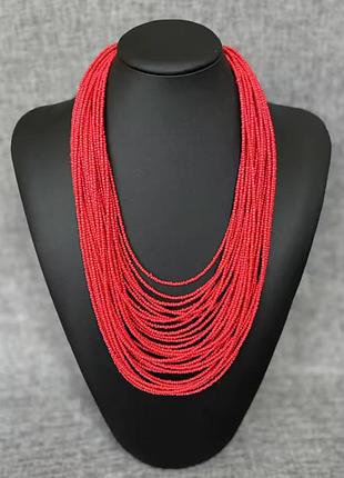 Намисто червоне з бісеру