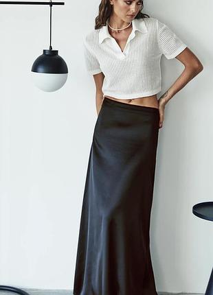 Сатиновая юбка миди