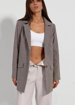 Піджак шерстяний коричневий/бежевий розмір 48 ( л )