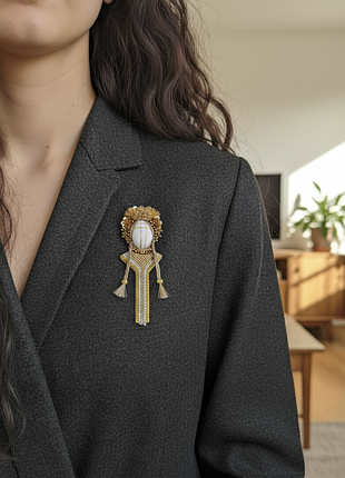 Брошка мотанка золотиста