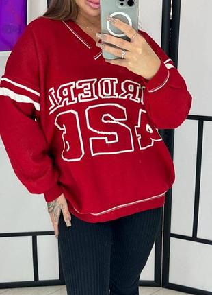 Распродажа 🏷 турецкий яркий оверсайз удлиненный свитер мирер джемпер с цифрами