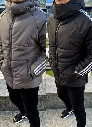 Чоловіча дута куртка осінь зима, стьобана попщівка на синтепоні,  курточка з капюшоном
