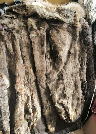 Шуба из козы со вставками кожи винтаж