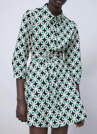 Гарна бавовняна  коротка сукня на ґудзиках zara