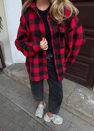 Oversize рубашка из байки