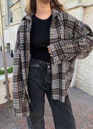 Oversize рубашка из байки