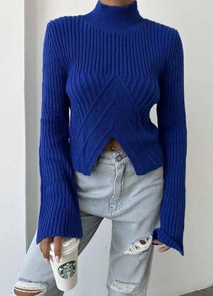 Распродажа 🏷 турецкий яркий укороченный свитер мирер с рукавами клеш