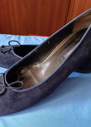 Туфлі балетки натуральна замша темно сині