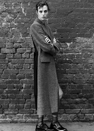 Нове пальто zara вовняне пальто сіре демізезонне пальто з поясом зара