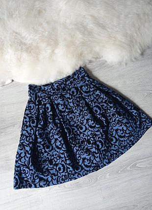 Шикарная велюровая юбка с орнаментом