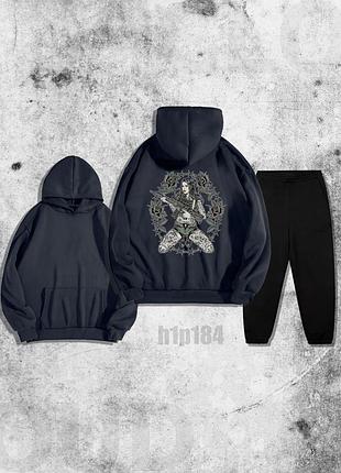 Худи + штаны трехнитка начос графит + черный