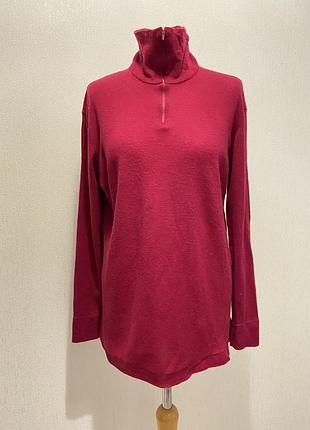 Італія. меріносова вовна кофта спортивна з високим коміром, змішаний склад, унісекс термо