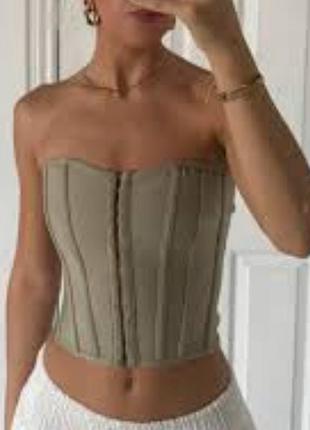 Сток с наборкой бандажный корсет от plt prettylittlething топ пилотный