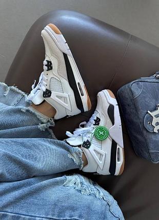 Кроссовки nike air jordan 4 retro x sb «&nbsp;white / black&nbsp;»