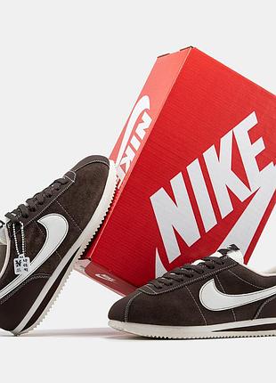 Женские кроссовки nike cortez brown white 36-37-38-39-40