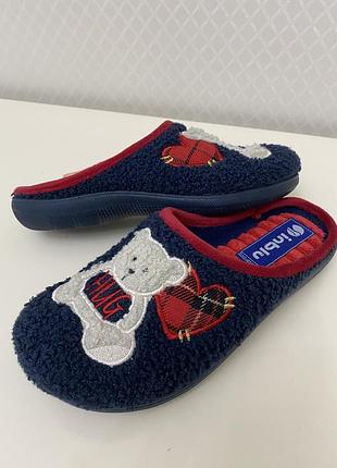 Жіночі капці махрові inblu,маломірять на розмір.синій колір