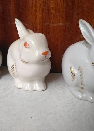 Фарфор зайцы 3шт.