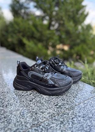 Кросівки 184, р.33,34,35,36,37,38, еко-шкіра, чорний