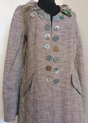 Дизайнерское льняное пальто от basset