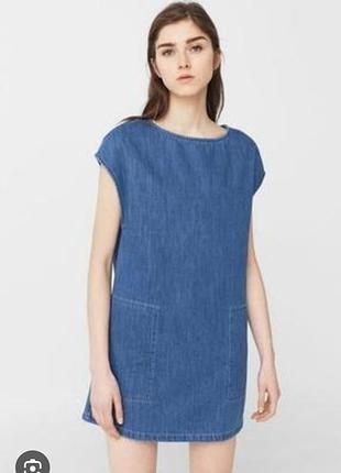 Платье джинсовое  без рукавов   mango