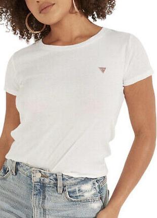 Футболка майка женская guess оригинал бренд летняя белая с логотипом
