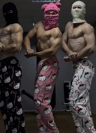 Мужские плюшевые брюки/брюки hello kitty/хелоу котти брюки в зал