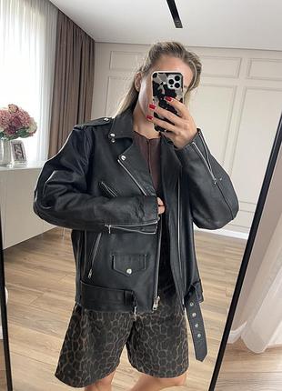 Косуха оверсайз з натуральної шкіри