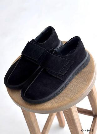 Лоферы анатомические - mimi, черный, натуральная замша