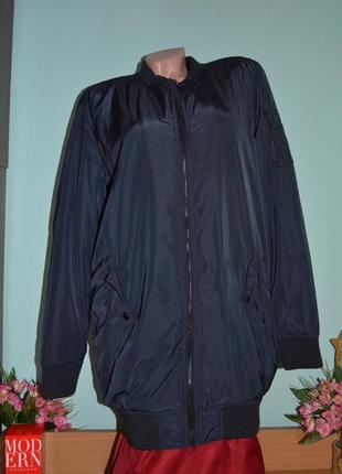 Утепленный бомбер удлинённый куртка-пальто деми5 фото