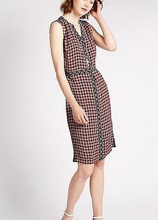 Вискозное миди платье-рубашка оверсайз marks &amp; spencer 10 размер