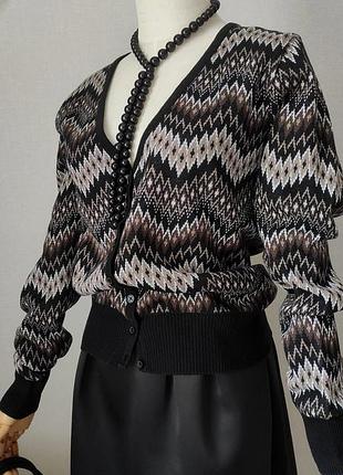 Женский кардиган кофта на пуговицах принт коричневый