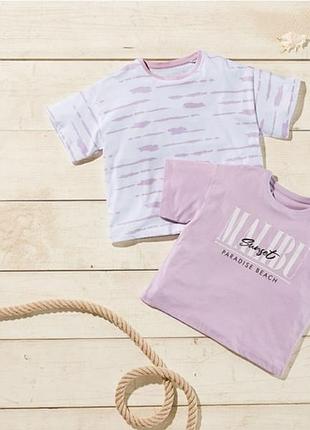 Футболка набір 2 шт. укорочені для дівчинки pepperts lidl 146-152 см (10-12 years) бузковий