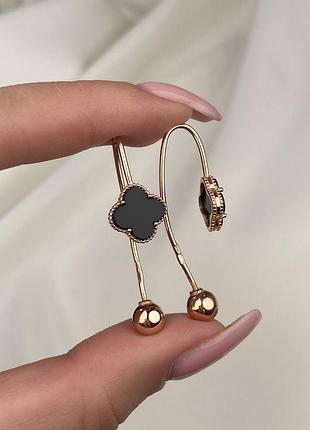 Сережки в позолоті жіночі , онікс