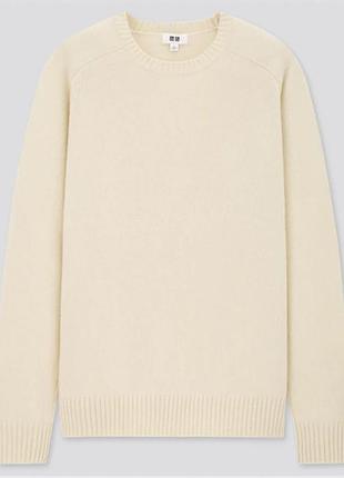 Молочный свитер 100% шерсть.