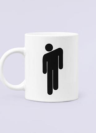 Чашка керамическая кружка с принтом billie eilish билли айлиш белая 330 мл