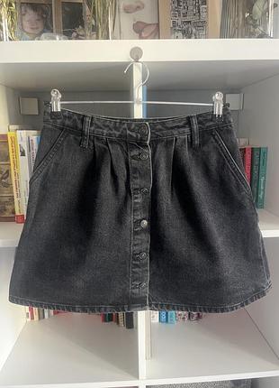 Джинсова сіра спідниця
