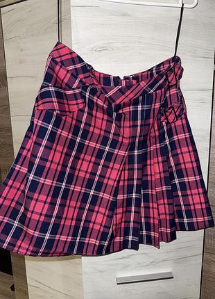 Спідниця жіноча у клітинку рожева