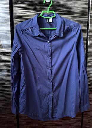 Темно-синя жіноча сорочка hm