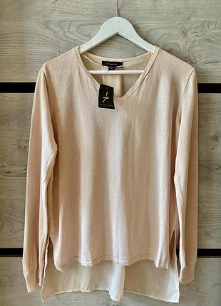 Комбінований ніжно-персиковий джемпер