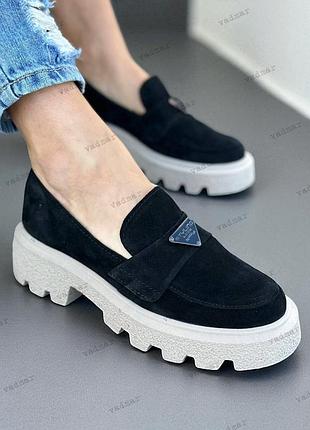 36-41 гг туфли - лоферы на платформе натуральная замша черный, коричневый, капучино, рыжий, беж