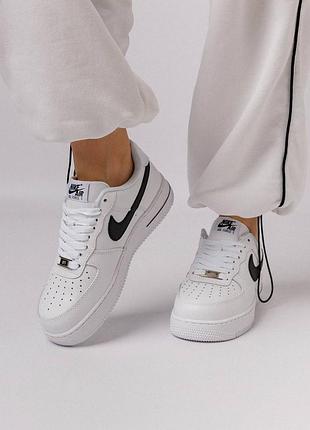 Женские кроссовки nike air force 1 winter all white black/зима
