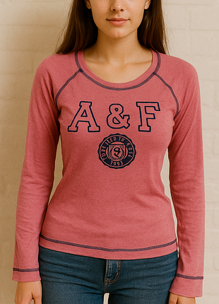 Стильный лонгслив розового цвета abercrombie&fitch made in cambodia, молниеносная отправка