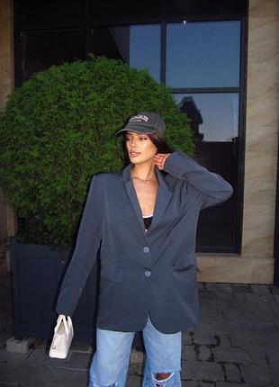 Luxe классический пиджак жакет прямой ворот оверсайз пуговицы карманы подклад