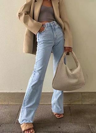 Джинси жіночі блакитні висока посадка на високий зріст