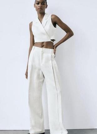 Льяні брюки палацо бренд zara